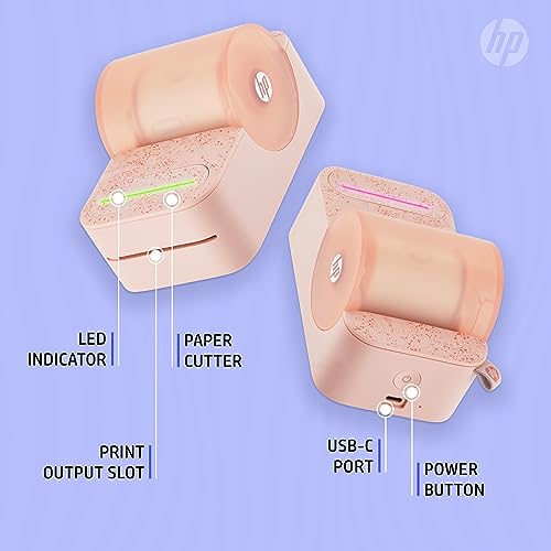 HP Sprocket Panorama Portable Color Printer Craft Bundle (Pink)