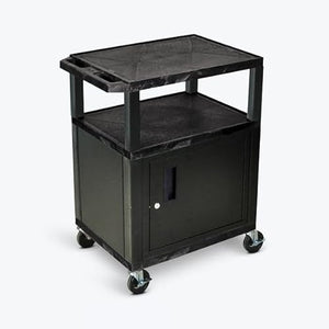 A-TO-Z SUPPLY 289-WT34C2E 34"H AV Cart - 3 Shelves Cab Electric - Black Legs