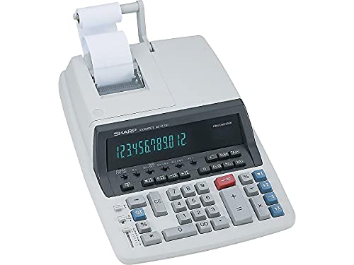 SHARP QS2770H Two-Color Ribbon Printing Calculator - 4.8 Lines/Sec, Black/Red Print