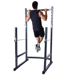 XESRT Adjustable Power Rack, Half Power Cage Squat Rack, Multi-Function Workout Station for Weightlifting Bodybuilding Strength Training Equipment