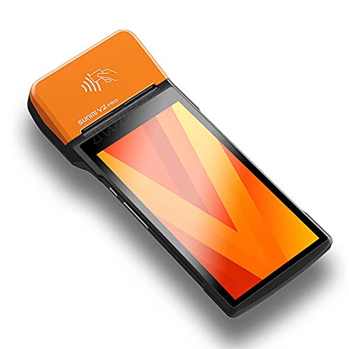 IWIRA Portable Printer 58mm Thermal Sunmi V2 PRO POS Receipt with Android OS7.1,5.99'' HD,4G,NFC,Supports Label Printing & Printing,Compatible Loyverse iREAP&CashStock (5), Orange, Black