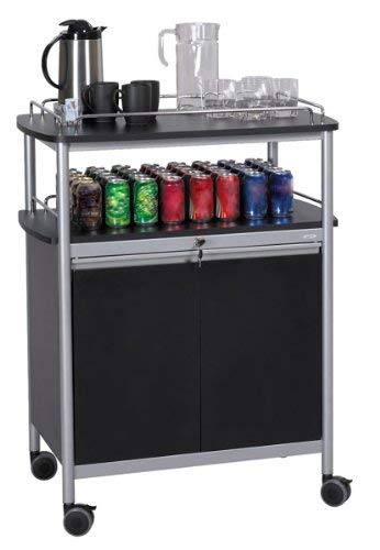 Safco Products 8964BL Mobile Beverage Cart, Black