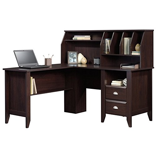 Pemberly Row L Shaped Computer Desk in Jamocha Wood