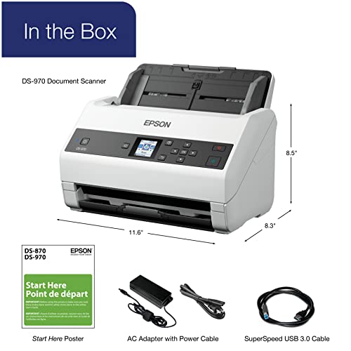 Epson Workforce DS-970 Sheetfed Scanner - 600 dpi Optical, White