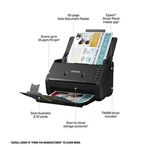Epson Workforce ES-500W II Wireless Color Duplex Desktop Document Scanner