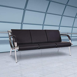 Kinsuite 5-Seats Waiting Room Chairs - PU Leather Airport Reception Benches