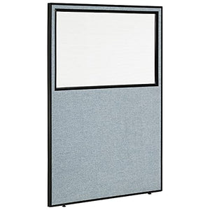 Global Industrial Office Partition Panel 48-1/4"W x 72"H with Partial Window, Blue
