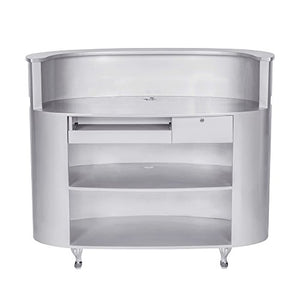 Dir Reception Desk with LED Lights STAR FERRY - Silver