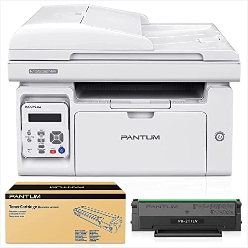 All in One Laser Printer Scanner Copier WiFi Wireless Printer Black and White Printer-Pantum M6552NW, Pantum PB-211EV Toner Cartridge Standard Yield 1500 Pages