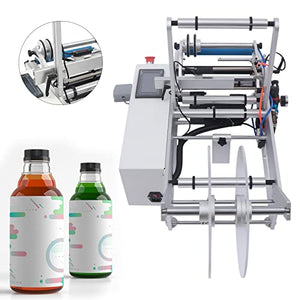 Goudergo Semi-Automatic Round Bottle Labeler 300W - Label Printer for 20mm-120mm Bottles