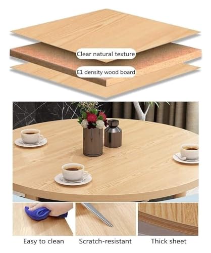 DioOnes Modern Round Table Set - 90cm Wooden Table & Chair Set