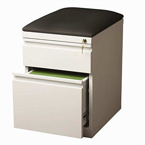 Hirsh 20 in Deep Mobile Seat Box-File Cabinet in White