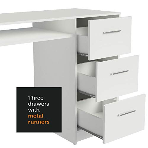 MADESA Modern Compact Home Office Computer Writing Desk (White)