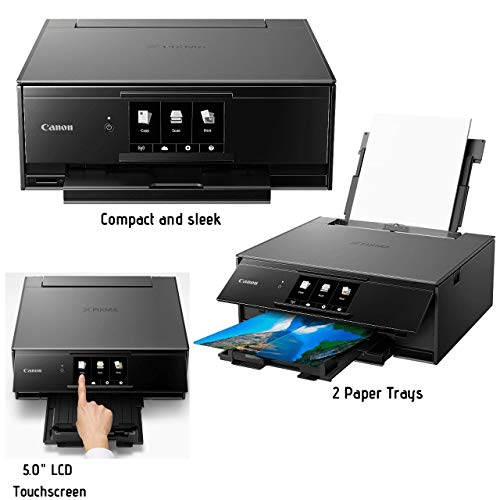Canon TS9120 Wireless All-in-One Printer with Scanner and Copier: Mobile and Tablet Printing, with AirPrint and Google Cloud Print Compatible, Black, 14.2 x 14.7 x 5.6 Inches