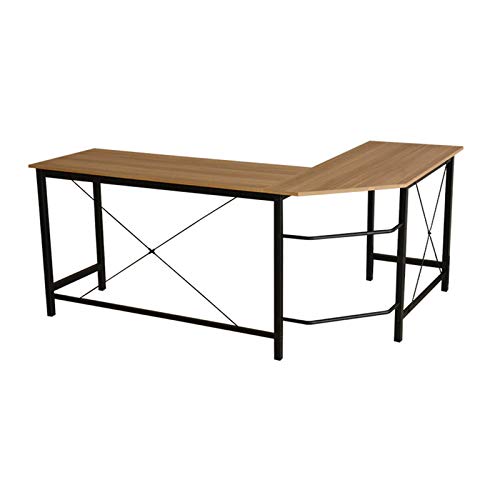 hongyang L Shaped Desk, Round Corner Computer Desk Gaming Table Workstation for Home Office, PC Laptop Writing Study Desk(168x125x72cm)