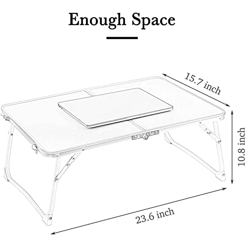 Foldable Laptop Table Desk Wood Grain Portable Notebook Stand Holder (Color : Black)