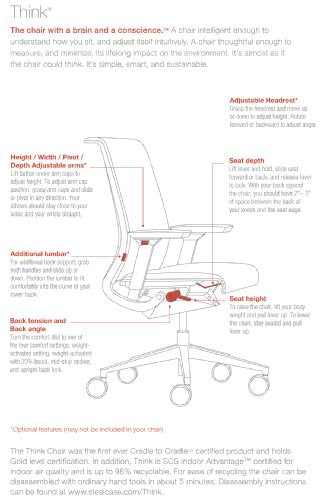 Steelcase Think 3D Mesh Fabric Chair, Scarlet