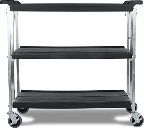 Carlisle SBC203103 Fold 'N Go Collapsible Utility Cart, 350 Pound Capacity, 31" Length x 20" Width Shelf, Black