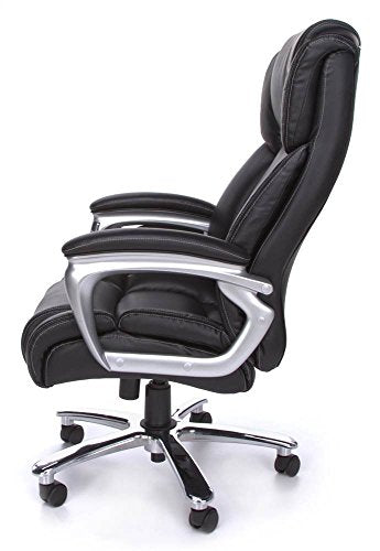 OFM ORO200 Big and Tall Tablet Chair, Black Bonded Leather