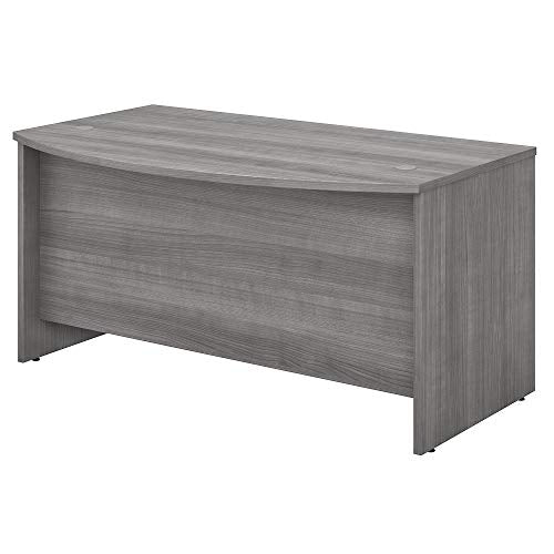 Bush Business Furniture Studio C Collection Bow Front Desk, Platinum Gray