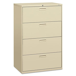 HON 584LL 500 Series Four-Drawer Lateral File, 36w x 19-1/4d x 53-1/4h, Putty