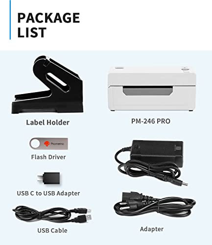 Phomemo Label Printer with Useful Label Holder Combo - 6''/s 4x6 Shipping Label Printer, Thermal Label Printer, Compatible with Shopify, Ebay, UPS, USPS, FedEx, Amazon & Etsy, Works on Windows & macOS