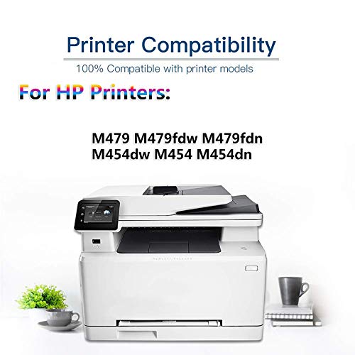 8 Pack (2BK+2C+2Y+2M) Compatible High Yield Toner Cartridge Replacement for HP 414A W2020A | W2021A | W2022A | W2023A use for HP Pro M479 M479fdw M479fdn M454dw M454 M454dn Series Printer (No Chip)