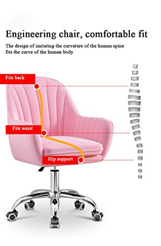 Computer Chair with Metal Feet Suede Upholstered Office Chair Sofa Chair Suitable for Home Office and Meeting Room Gray Pink (Color : Lavender)