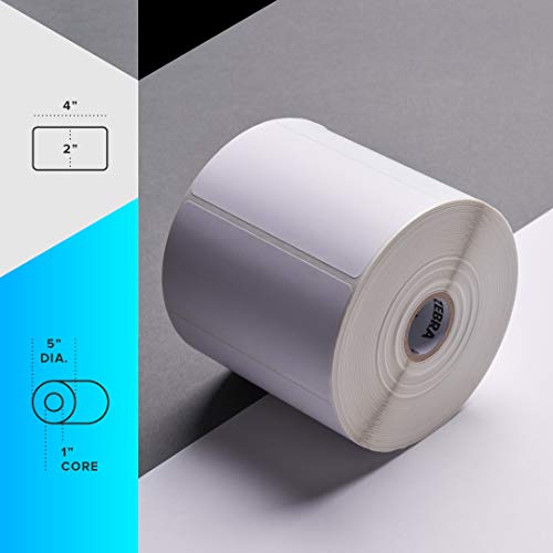 Zebra 4 x 2 in Direct Thermal Paper Labels Z-Perform 2000D Permanent Adhesive Shipping Labels 1 in Core 6 Rolls 10031640SP