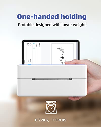 Bluetooth Thermal Label Printer - Wireless Label Printer, Shipping Label Printer Support iPhone, iPad, Android, High Speed Printing, Work with Ebay, Amazon, Etsy, Canva, USPS, UPS