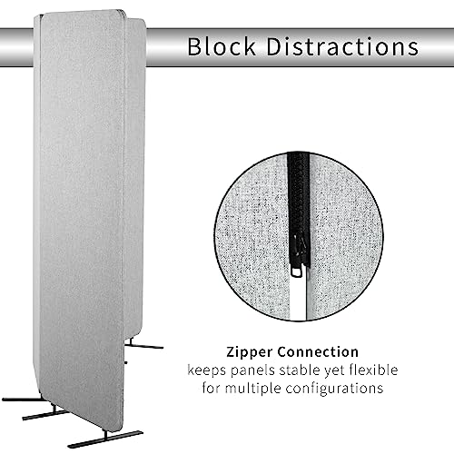 VIVO Privacy Panel Cubicle Divider Acoustic Wall Partition 72 x 66 inch Gray - PP-3-T072G