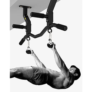 Wall Mounted Pull Up Bar, Multi-Grip Chin Up Bar/Upper Body Workout Bar with Comfortable Handles, Indoor Strength Training Equipment