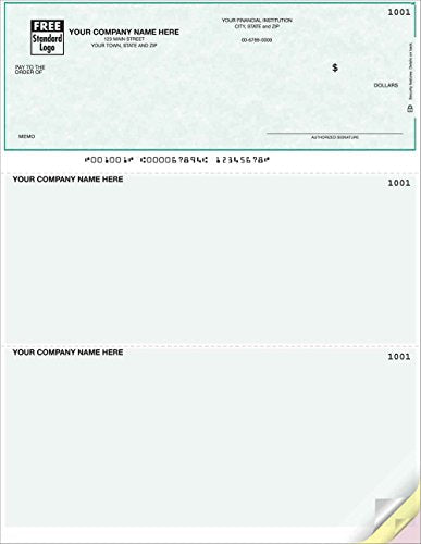 Computer Checks Compatible with QuickBooks/Laser or Inkjet Printers, Green Herringbone (Quantity 5000)