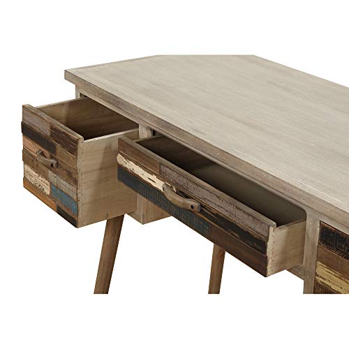 Felix Desk in Artist Palette with Storage And Telescoped Wood Legs, by Artum Hill