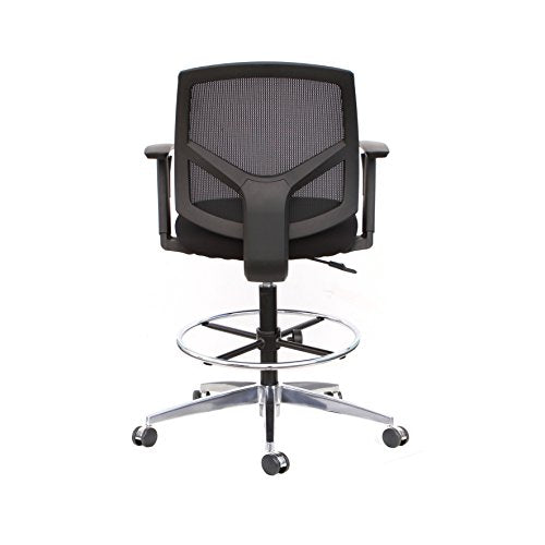 Thornton's Office Supplies Mesh Back Adjustable Drafting Stool Tall Office Chair - Black