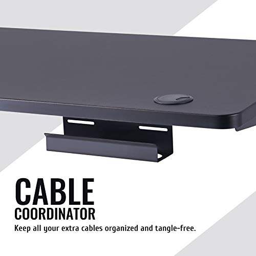 CO-Z Height Adjustable Computer Desk | 48x24 inch Sitting and Standing Desk for Home Office More | Motorized Sit Stand Gaming Desk with Cable Management | One Piece Top Electric Stand Up Desk, Black