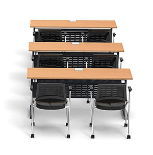 Team Tables 6 Person Folding Training Meeting Seminar Classroom Table with Power+USB Outlet