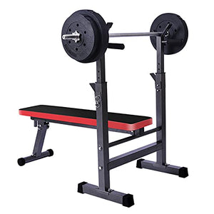 N / B Multifunctional Bench Press Barbell Rack, Weight Benchs Barbells Set, Foldable Adjustment Easy Store Home-Based Strength Training Fitness Equipment, Black