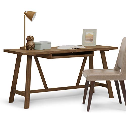SIMPLIHOME Dylan SOLID WOOD Modern Industrial 60 inch Wide Home Office Desk, Writing Table, Workstation, Study Table Furniture in Rustic Natural Aged Brown