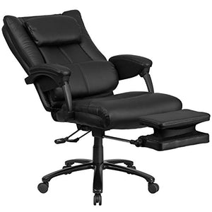Flash Furniture High Back Black Leather Executive Reclining Swivel Chair with Lumbar Support, Comfort Coil Seat Springs and Arms