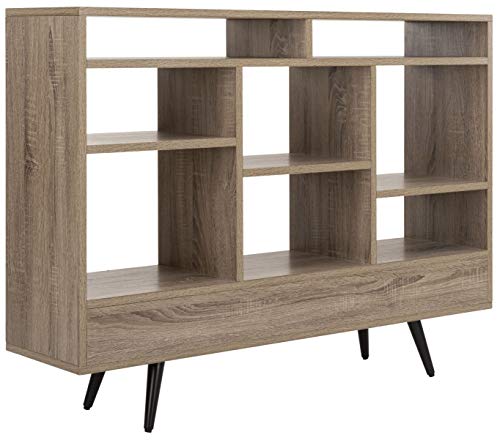 Safavieh FOX4279A Home Collection Marina Retro Mid Century Wood Etagere, Oak and Black