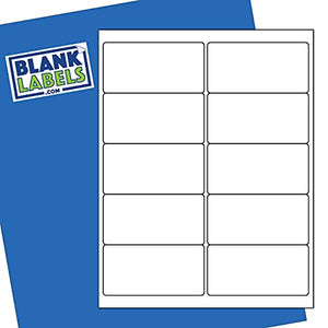 2” x 4” Shipping Address Labels from Blank Labels - 10 Labels Per Sheet - Permanent White Matte - Inkjet and Laser Guaranteed - Easy to Peel - Made in USA - 2500 Sheets - 25000 Labels