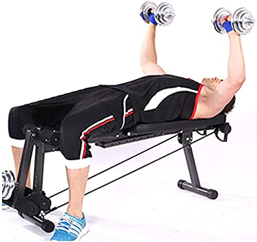 CJGJX Men's and Women's Fitness Deluxe Multi-Function Weight Bench,Height Adjustable Foldable Barbell Bench Dumbbell Weightlifting Bed Workout Stool Strength Training Equipment