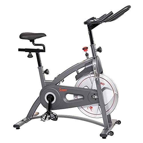 Sunny Health & Fitness Magnetic Belt Drive Indoor Cycling Bike - SF-B1877, silver