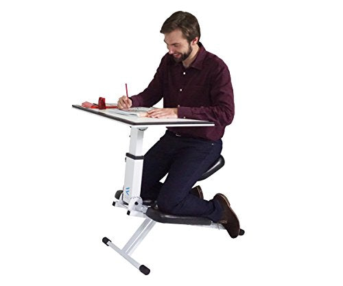 The Edge Desk Ergonomic Kneeling Chair and Desk.  Adjustable and Portable. Encourages Proper Upright Sitting, Reduces Fatigue and Pain