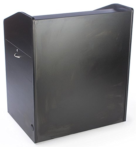Displays2go Presentation Podium with PC Station, Sliding Drawers, Locking Cabinet, Rolling (LMMD40BK)