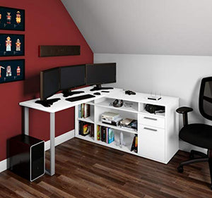 Bestar, Solay Collection, Modern L-Shaped Executive Office Desk