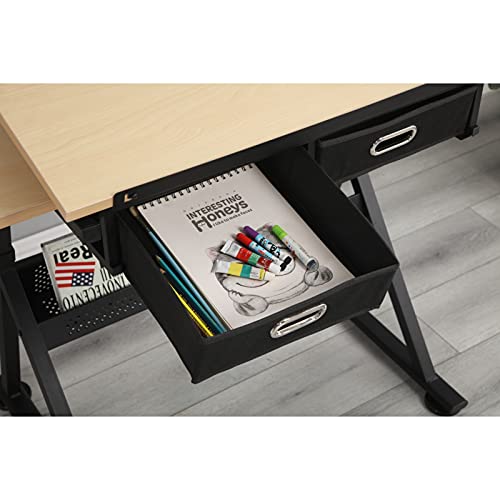 L-sister Perfect Embellishment Adjustable Drafting Table Drawing/Draft/Art/Craft Table/Desk with Stool and Storage Drawers for Artists Easy to Assemble