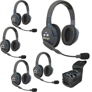EARTEC UL5D Ultralite 5-Person Wireless Intercom System with Headsets & Accessories