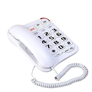 MaGiLL Large Button Wired Home Telephone with One-Touch Speed Dials and Nursing Call for Elderly - Wall Mount SOS Emergency